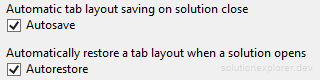 Autosave and Autorestore checkboxes of the Simple Tab Saver General options page, both checked Autosave and Autorestore checkboxes of the Simple Tab Saver General options page, both checked